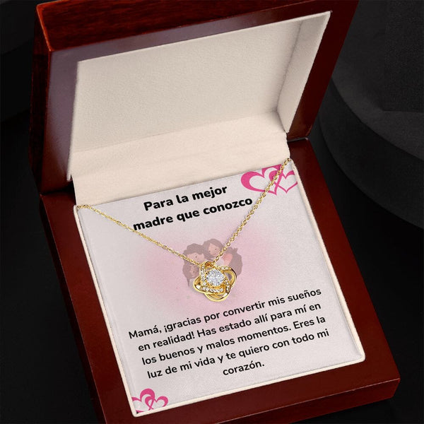 Para la mejor madre que conozco - Collar Love Knot - Nudo de amor Jewelry ShineOn Fulfillment 