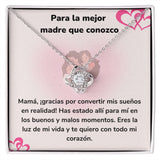 Para la mejor madre que conozco - Collar Love Knot - Nudo de amor Jewelry ShineOn Fulfillment Acabado en oro blanco de 14 k Standard Box 