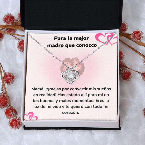 Para la mejor madre que conozco - Collar Love Knot - Nudo de amor Jewelry ShineOn Fulfillment 