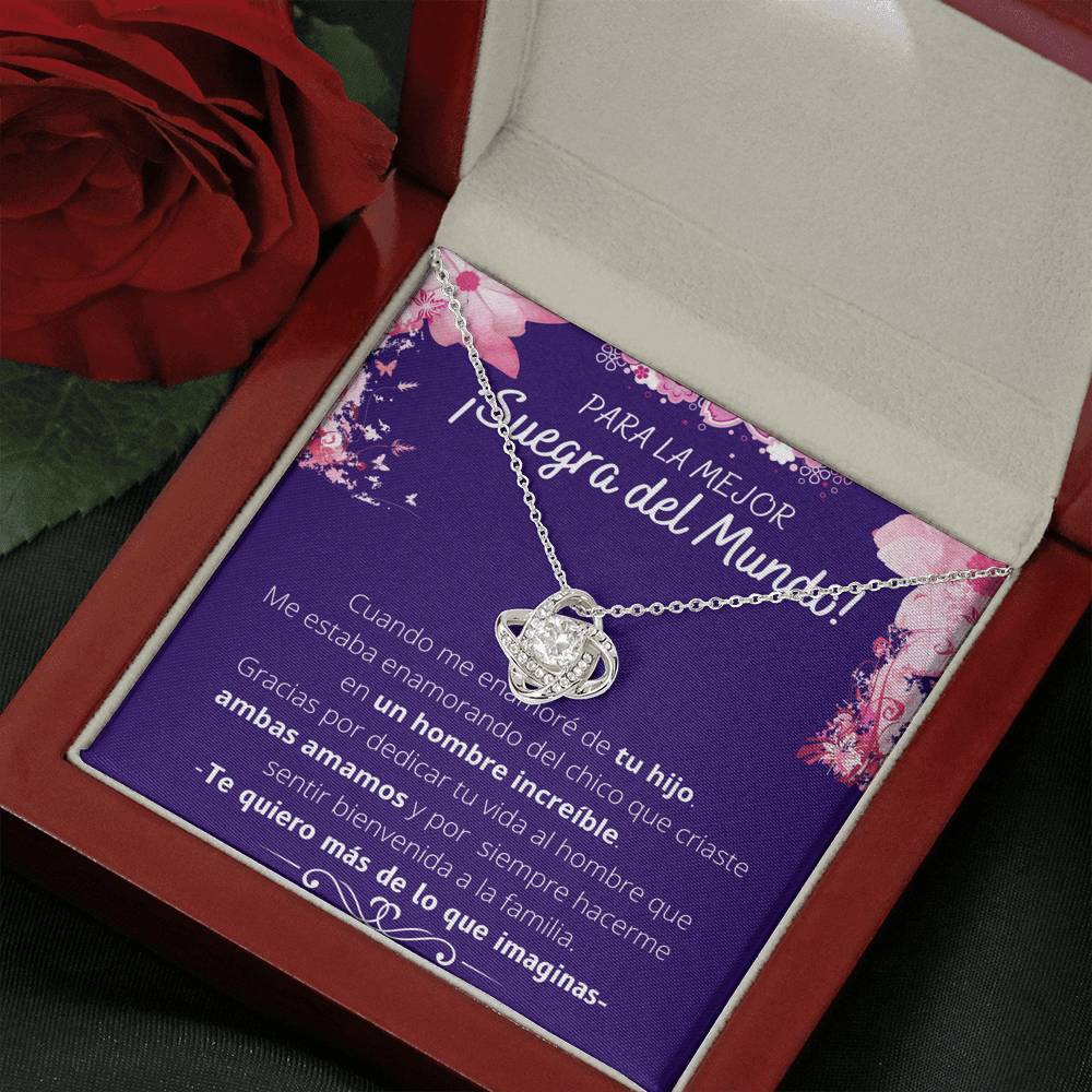 Para la mejor Suegra del Mundo.. ❤️ - Collar Love Knot con Tarjeta Jewelry ShineOn Fulfillment Mahogany Style Luxury Box 