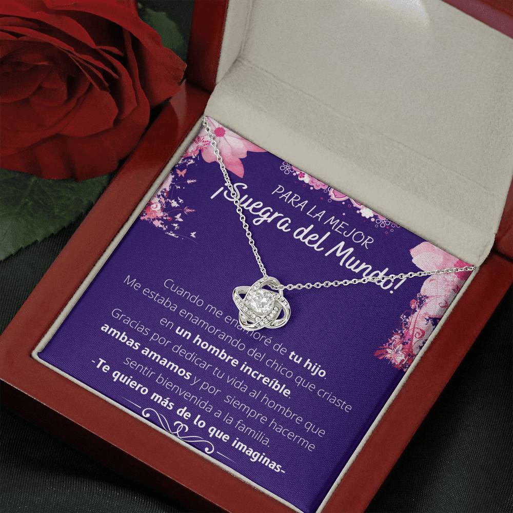 Para la mejor Suegra del Mundo.. ❤️ - Collar Love Knot con Tarjeta Jewelry/LoveKnot Mahogany Style Luxury Box 