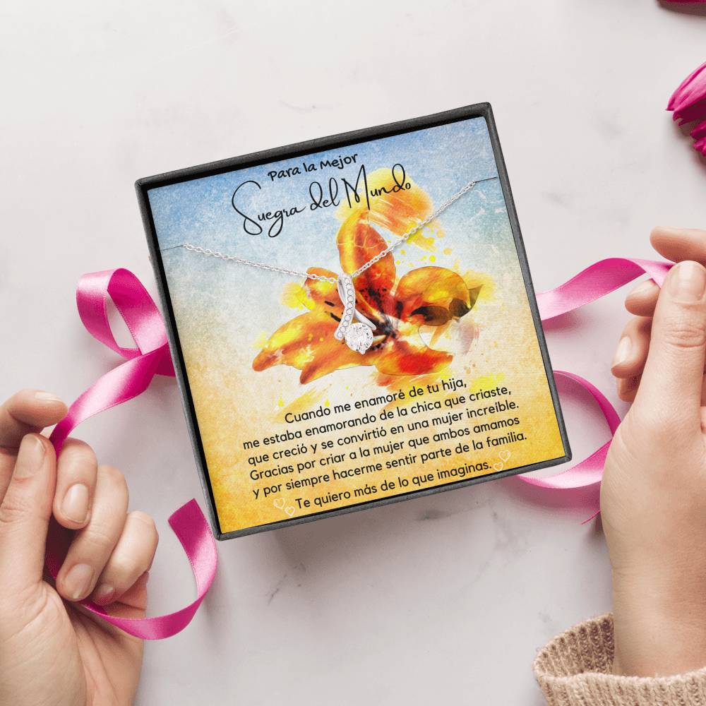 Para la mejor Suegra del Mundo del mejor Yerno - Collar Alluring con tarjeta Jewelry/AlluringBeauty 