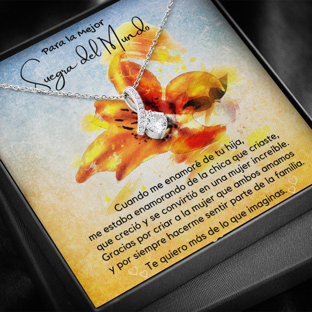 Para la mejor Suegra del Mundo del mejor Yerno - Collar Alluring con tarjeta Jewelry/AlluringBeauty Caja Incluida de Regalo 