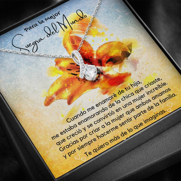 Para la mejor Suegra del Mundo del mejor Yerno - Collar Alluring con tarjeta Jewelry/AlluringBeauty Caja Incluida de Regalo 