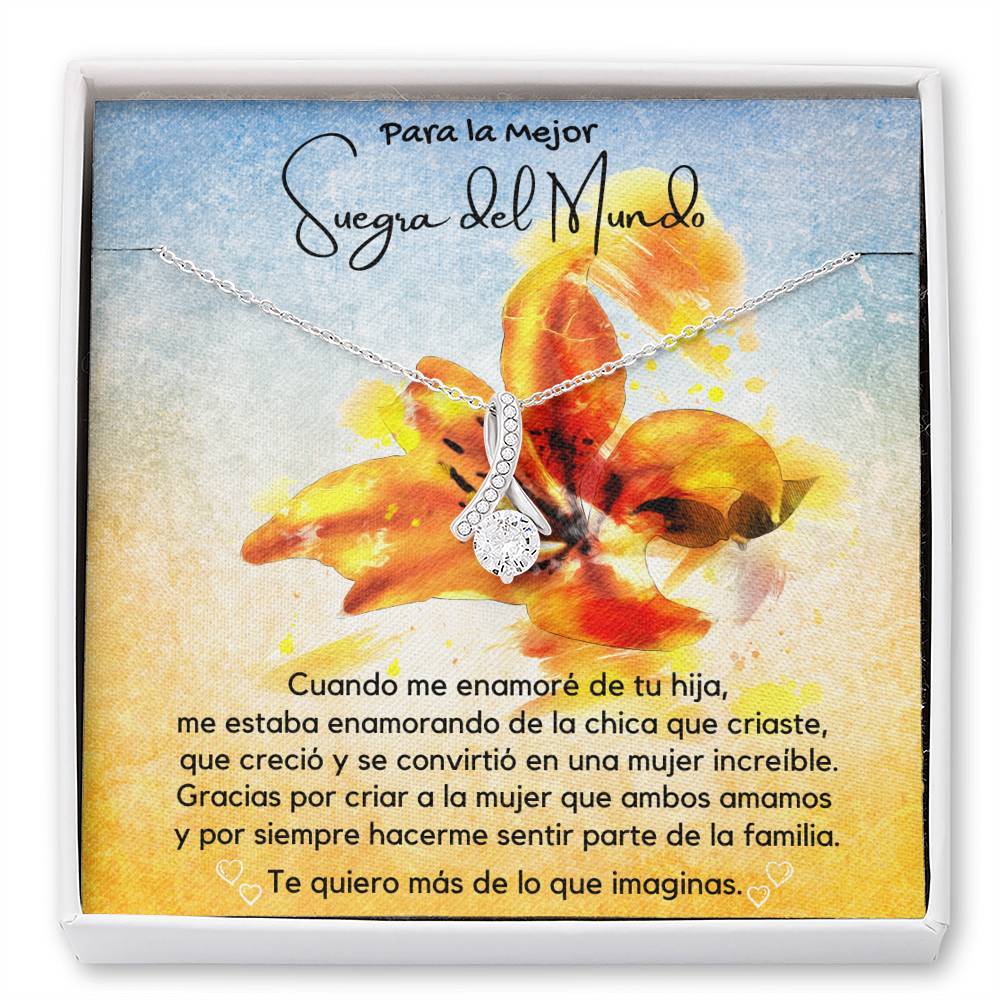 Para la mejor Suegra del Mundo del mejor Yerno - Collar Alluring con tarjeta Jewelry/AlluringBeauty 