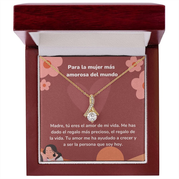 Para la mujer más amorosa del mundo - Collar Alluring Beauty - Día de las Madres Jewelry/AlluringBeauty Acabado en Oro Amarillo de 18 quilates. Luxury Box 
