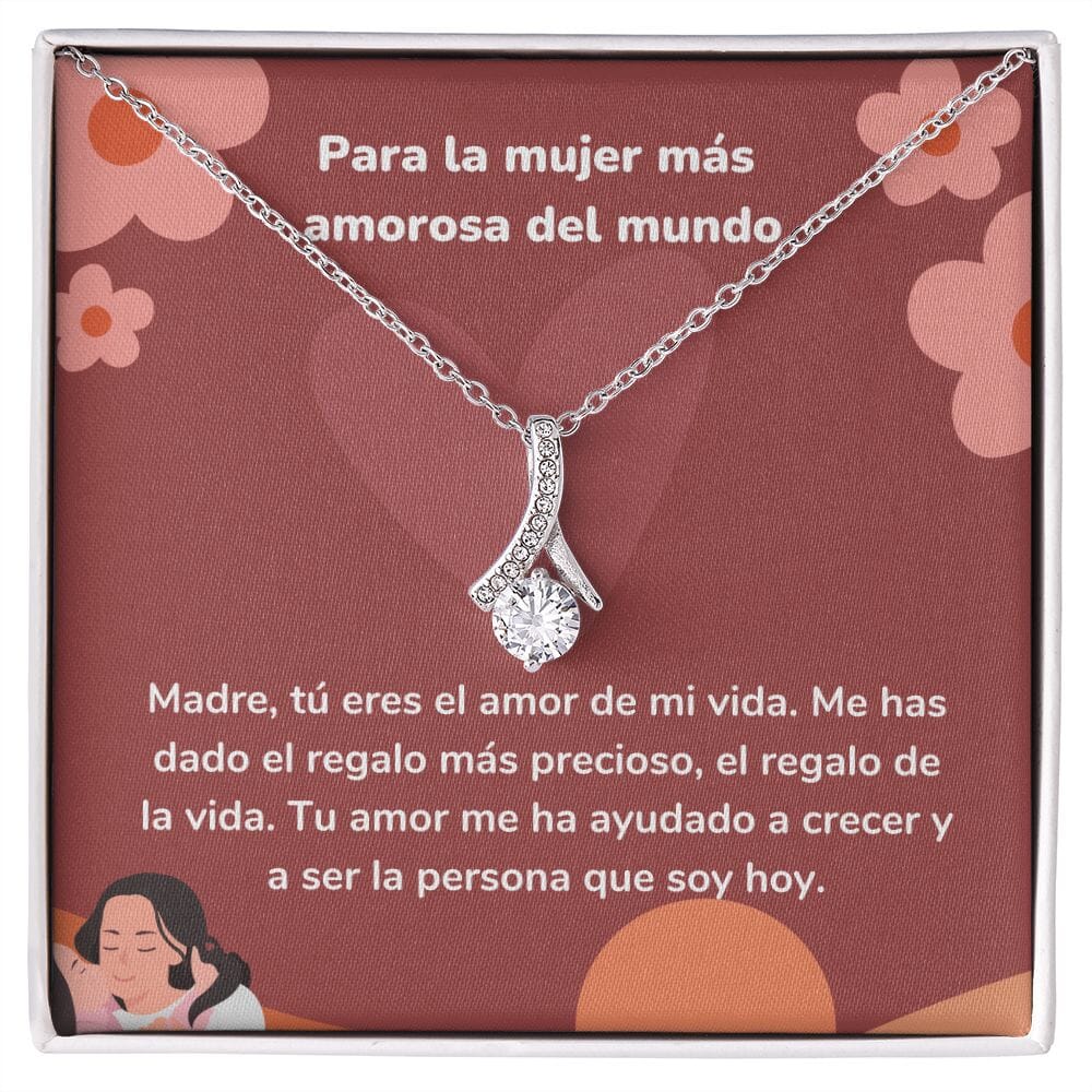 Para la mujer más amorosa del mundo - Collar Alluring Beauty - Día de las Madres Jewelry/AlluringBeauty Acabado en oro blanco de 14 k Standard Box 