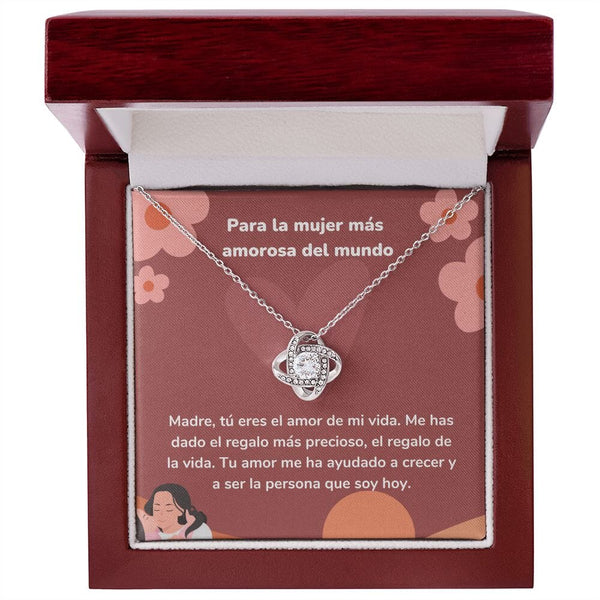 Para la mujer más amorosa del mundo - Collar Love KNot - nudo de amor Jewelry ShineOn Fulfillment Acabado en oro blanco de 14 k Luxury Box 