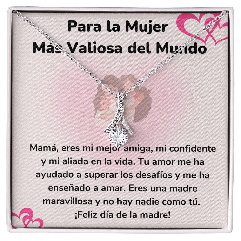 Para la Mujer Más Valiosa del Mundo Collar Belleza Seductora (Alluring Beauty) Para Mamá Jewelry/AlluringBeauty Acabado en oro blanco de 14 k Standard Box 