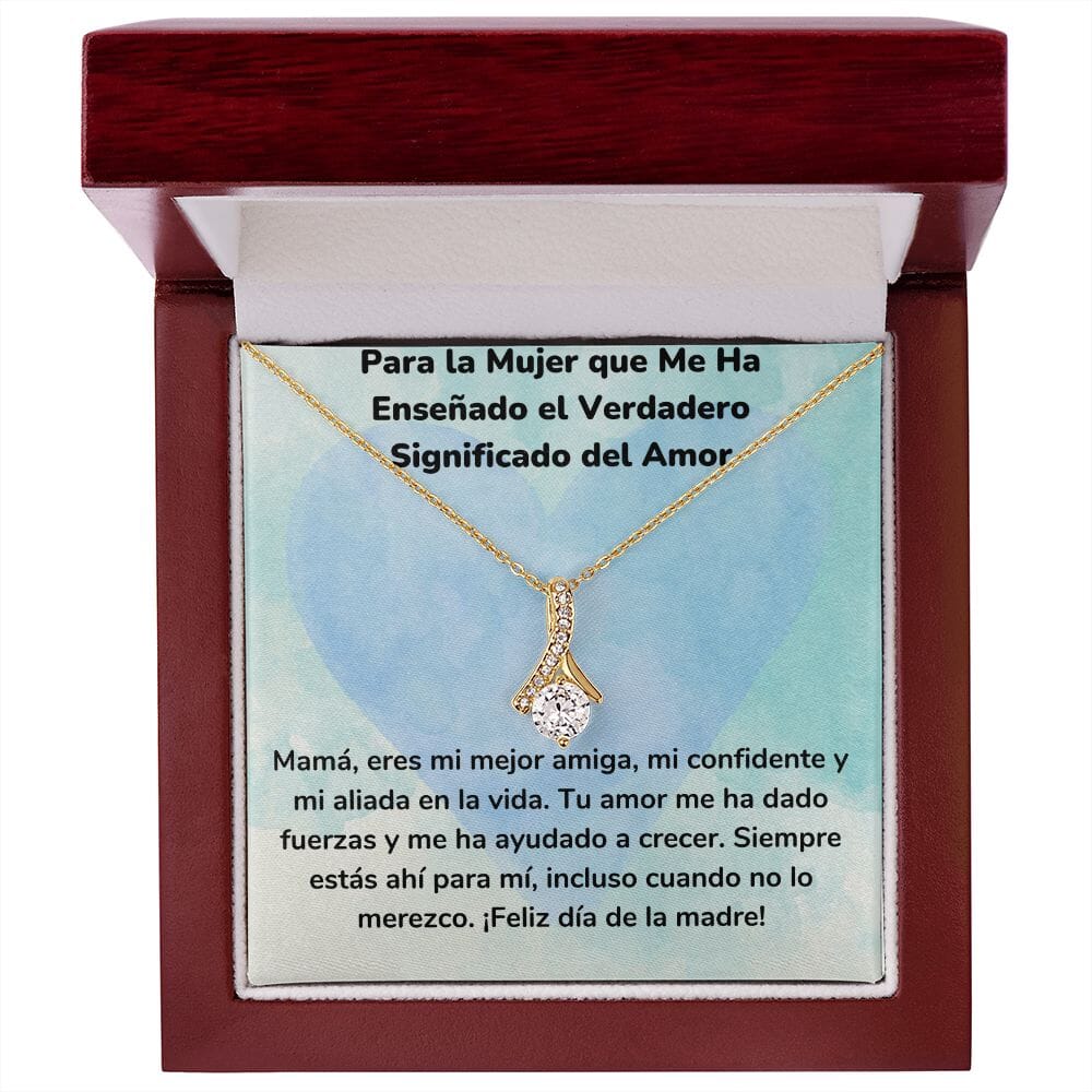Para la Mujer que Me Ha Enseñado el Verdadero Significado del Amor Collar Belleza Seductora (Alluring Beauty) Jewelry/AlluringBeauty Acabado en Oro Amarillo de 18 quilates Luxury Box 