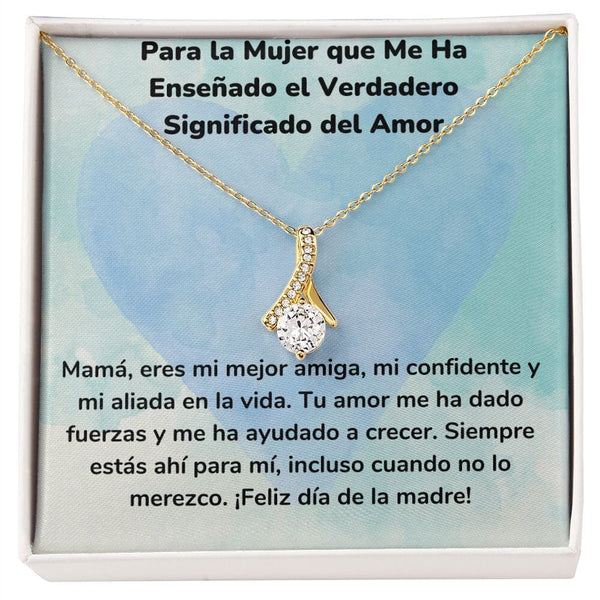 Para la Mujer que Me Ha Enseñado el Verdadero Significado del Amor Collar Belleza Seductora (Alluring Beauty) Jewelry/AlluringBeauty Acabado en Oro Amarillo de 18 quilates Standard Box 