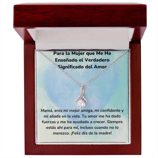 Para la Mujer que Me Ha Enseñado el Verdadero Significado del Amor Collar Belleza Seductora (Alluring Beauty) Jewelry ShineOn Fulfillment Acabado en oro blanco de 14 k Luxury Box 