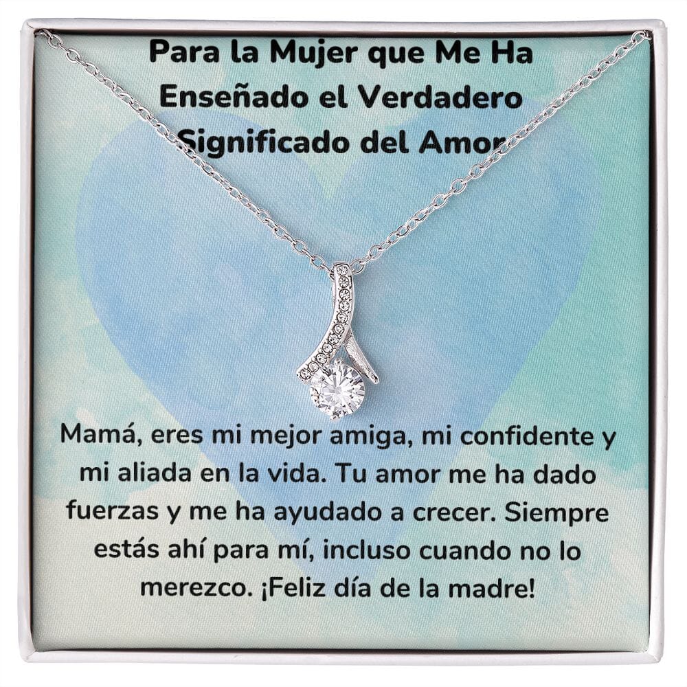 Para la Mujer que Me Ha Enseñado el Verdadero Significado del Amor Collar Belleza Seductora (Alluring Beauty) Jewelry ShineOn Fulfillment Acabado en oro blanco de 14 k Standard Box 