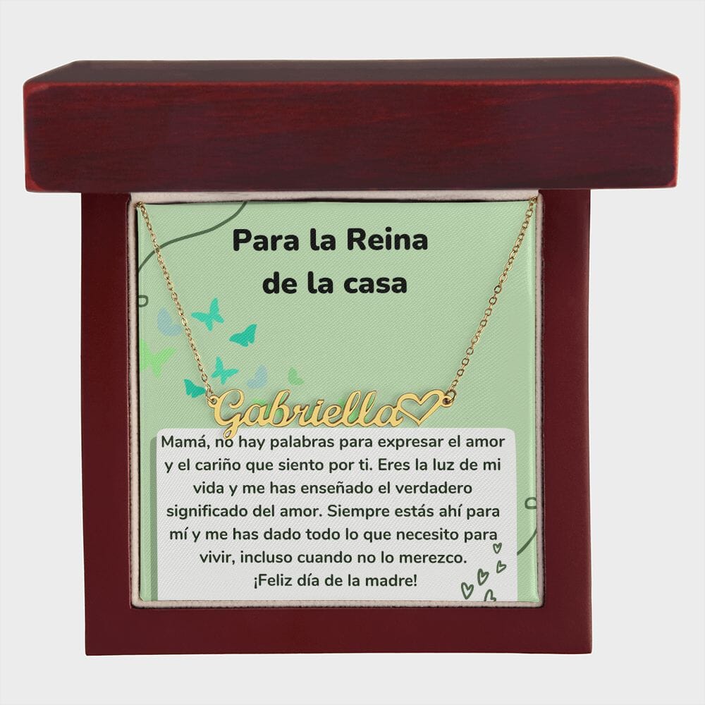 Para la Reina de la casa - Collar Personalizado Con Nombre Corazón - Mamá Jewelry/NameNecklaceHeart 