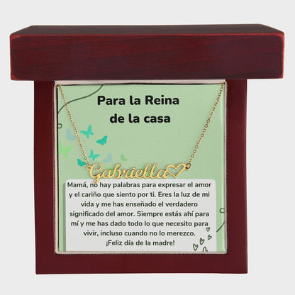 Para la Reina de la casa - Collar Personalizado Con Nombre Corazón - Mamá Jewelry/NameNecklaceHeart 