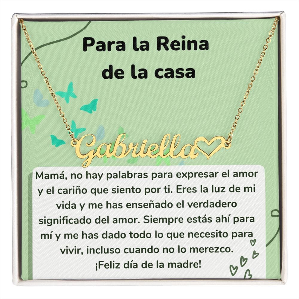 Para la Reina de la casa - Collar Personalizado Con Nombre Corazón - Mamá Jewelry/NameNecklaceHeart 