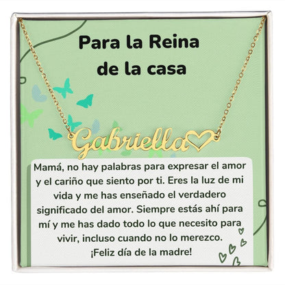 Para la Reina de la casa - Collar Personalizado Con Nombre Corazón - Mamá Jewelry/NameNecklaceHeart 