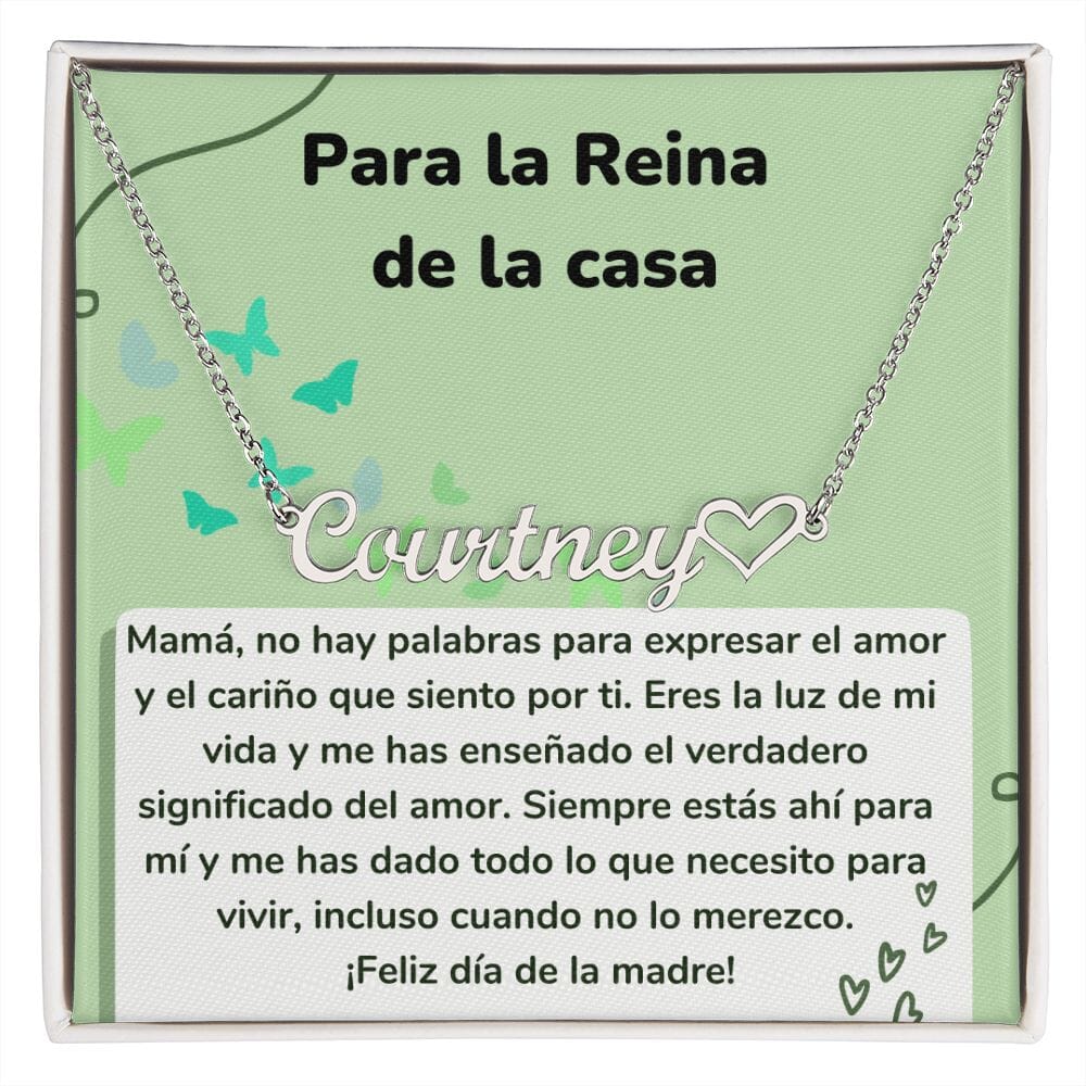 Para la Reina de la casa - Collar Personalizado Con Nombre Corazón - Mamá Jewelry/NameNecklaceHeart 