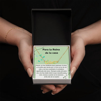 Para la Reina de la casa - Collar Personalizado Con Nombre Corazón - Mamá Jewelry/NameNecklaceHeart <p>Acabado en Oro Amarillo de 18 quilates</p> Standard Box 
