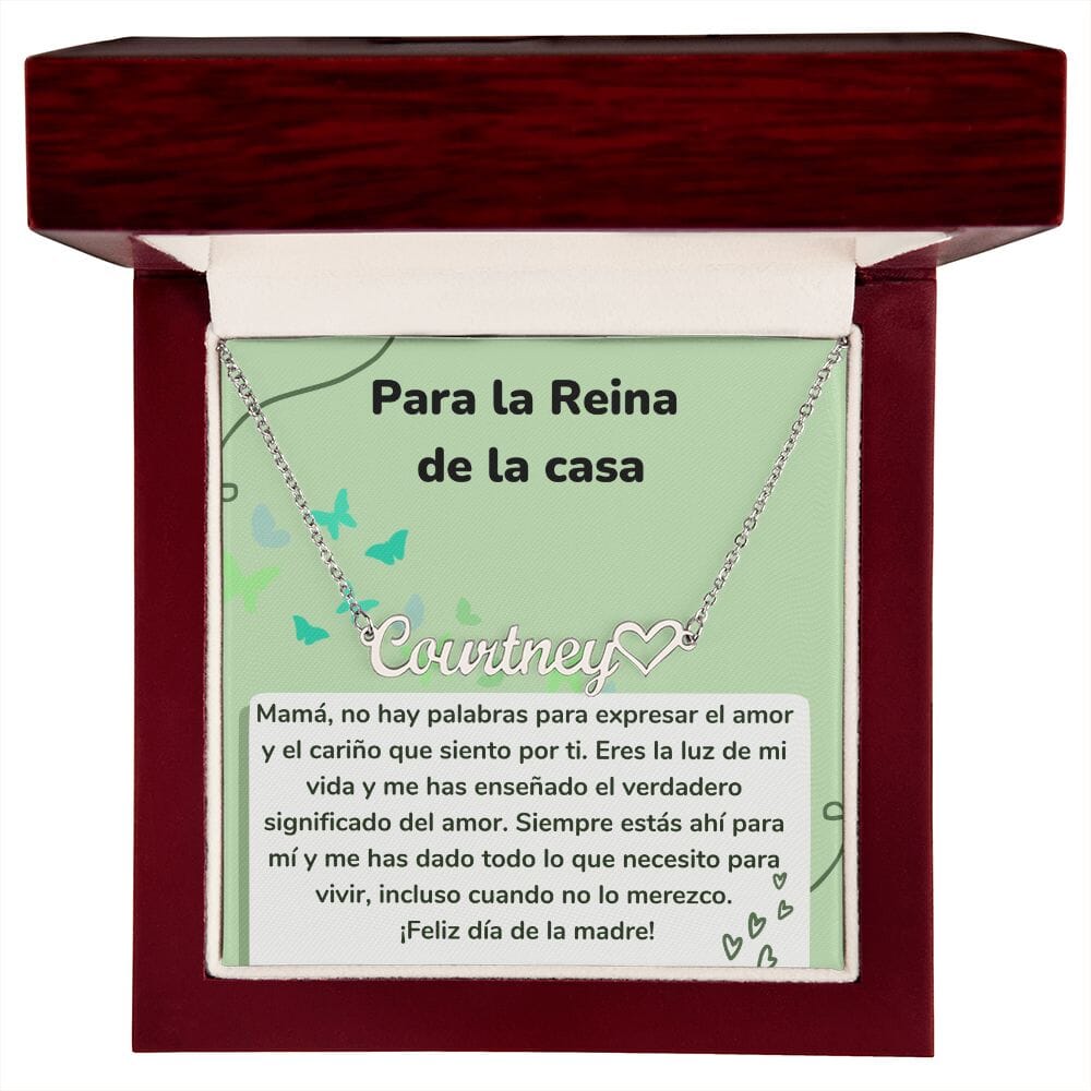 Para la Reina de la casa - Collar Personalizado Con Nombre Corazón - Mamá Jewelry/NameNecklaceHeart 