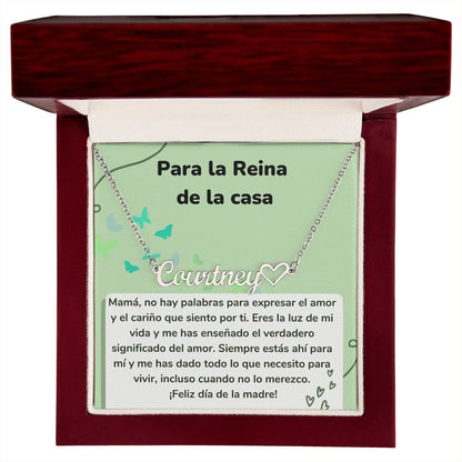 Para la Reina de la casa - Collar Personalizado Con Nombre Corazón - Mamá Jewelry/NameNecklaceHeart 