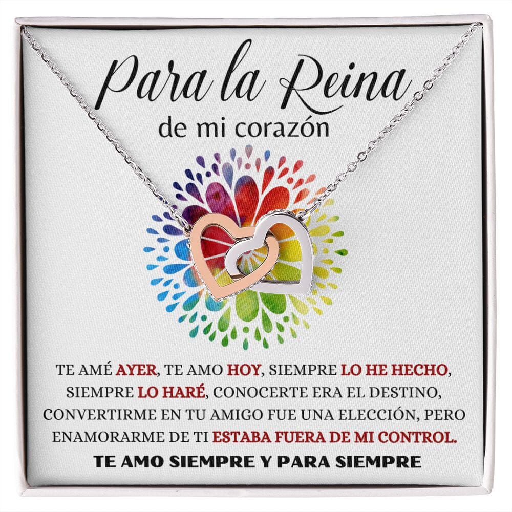 Para la Reina de mi corazón - Collar 2 corazones Conectados Jewelry Two Toned Box 
