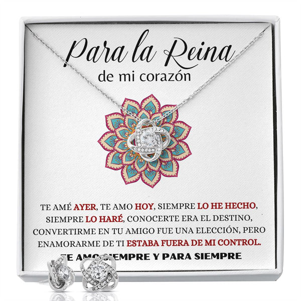 Para la Reina de mi corazón - Collar Love Knot con Aretes Jewelry/LoveKnot 
