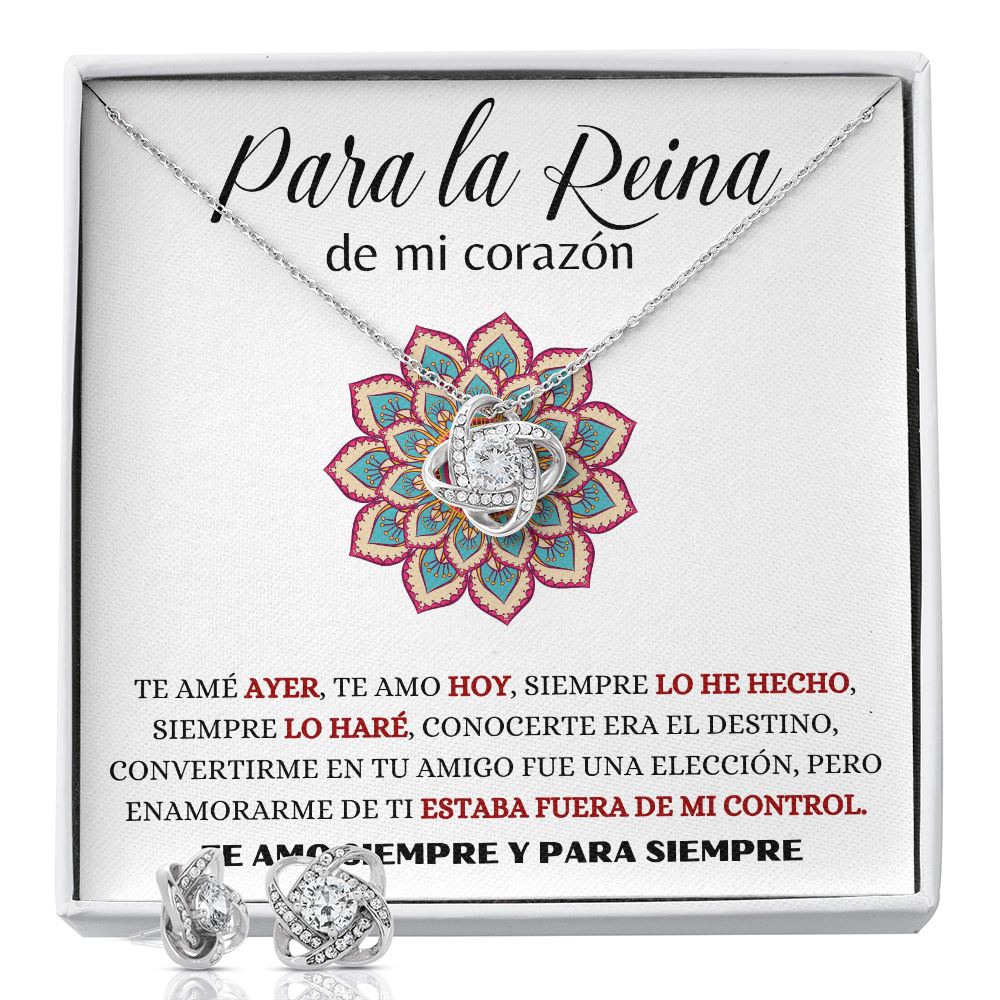 Para la Reina de mi corazón - Collar Love Knot con Aretes Jewelry/LoveKnot 