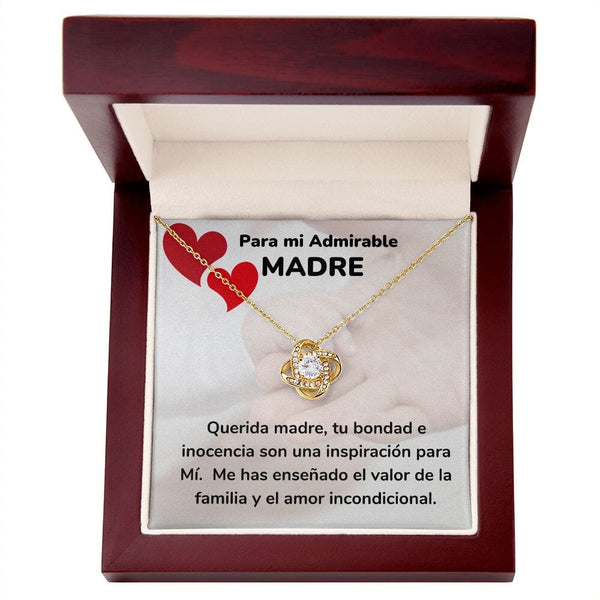 Para mi Admirable Madre- Collar Para Mamá Nudo de Amor (LoveKnot) Jewelry ShineOn Fulfillment <p>Acabado en Oro Amarillo de 18 quilates</p> Luxury Box 