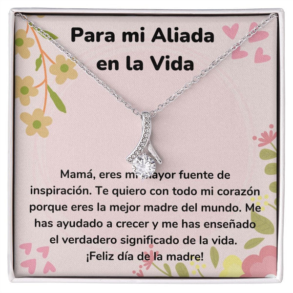 Para mi Aliada en la Vida Collar Belleza Seductora (Alluring Beauty) Para Mamá Jewelry ShineOn Fulfillment Acabado en oro blanco de 14 k Standard Box 