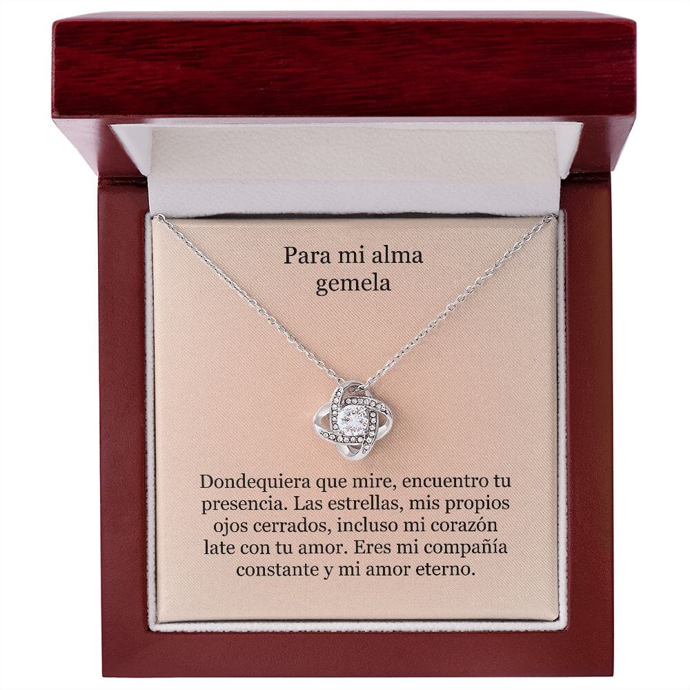 Para Mi Alma gemela- Nudo de amor - LoveKnot Jewelry ShineOn Fulfillment Acabado en oro blanco de 14 k Luxury Box 