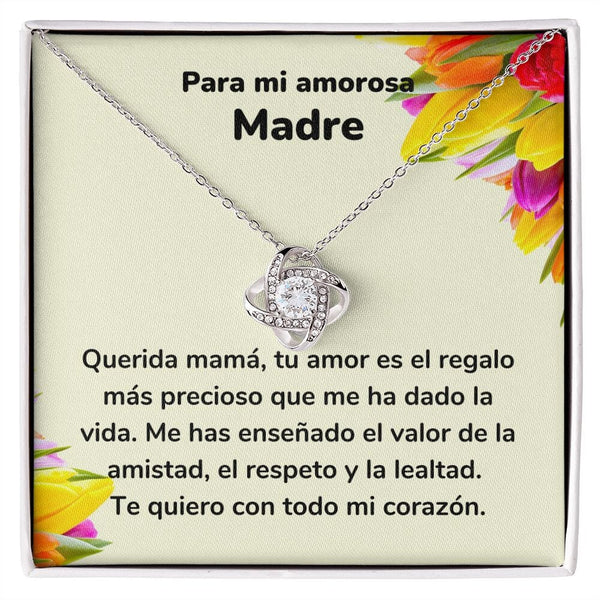 Para mi amorosa Madre - Collar Love Knot Nudo de amor - Para Mamá Jewelry ShineOn Fulfillment Acabado en oro blanco de 14 k Standard Box 