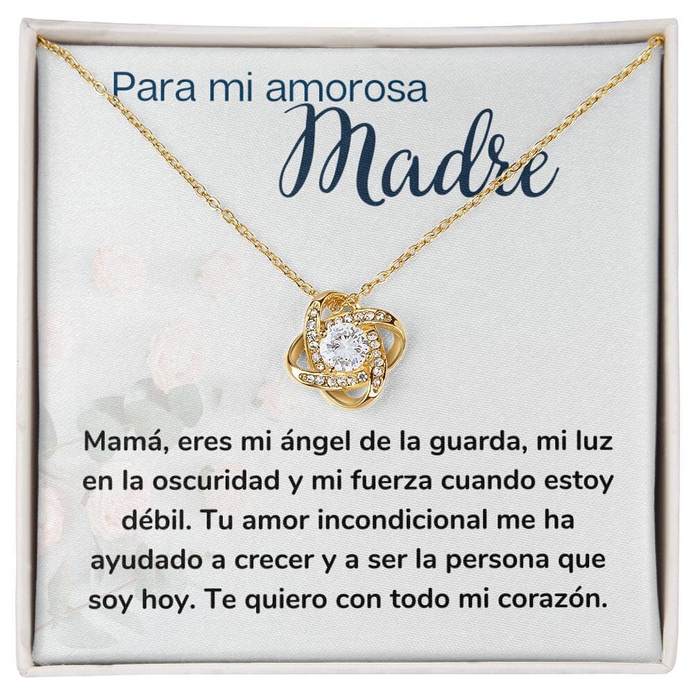 Para mi amorosa Madre - Collar Love Knot Nudo de amor - Para Mamá Jewelry/LoveKnot Acabado en Oro Amarillo de 18 quilates. Standard Box 
