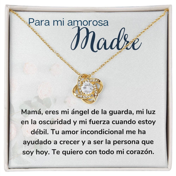 Para mi amorosa Madre - Collar Love Knot Nudo de amor - Para Mamá Jewelry/LoveKnot Acabado en Oro Amarillo de 18 quilates. Standard Box 