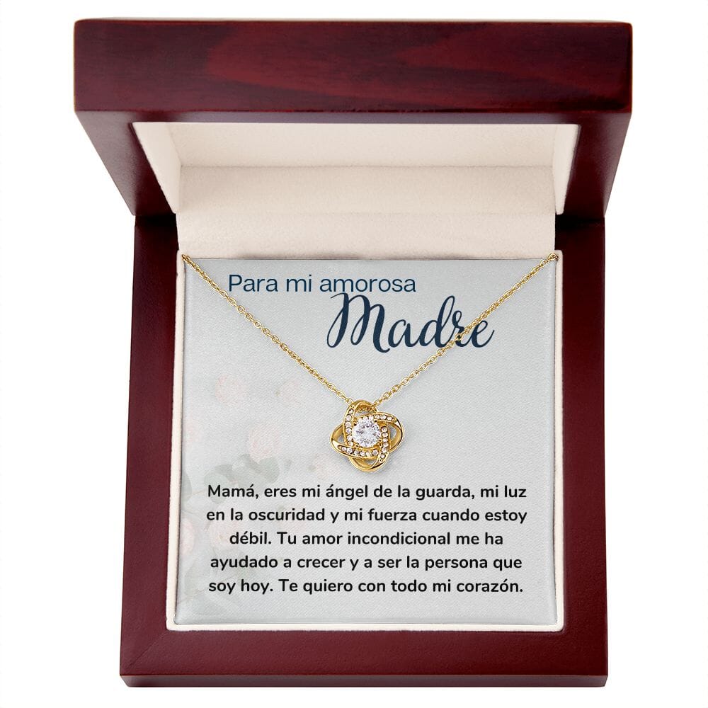 Para mi amorosa Madre - Collar Love Knot Nudo de amor - Para Mamá Jewelry/LoveKnot Acabado en Oro Amarillo de 18 quilates. Luxury Box 