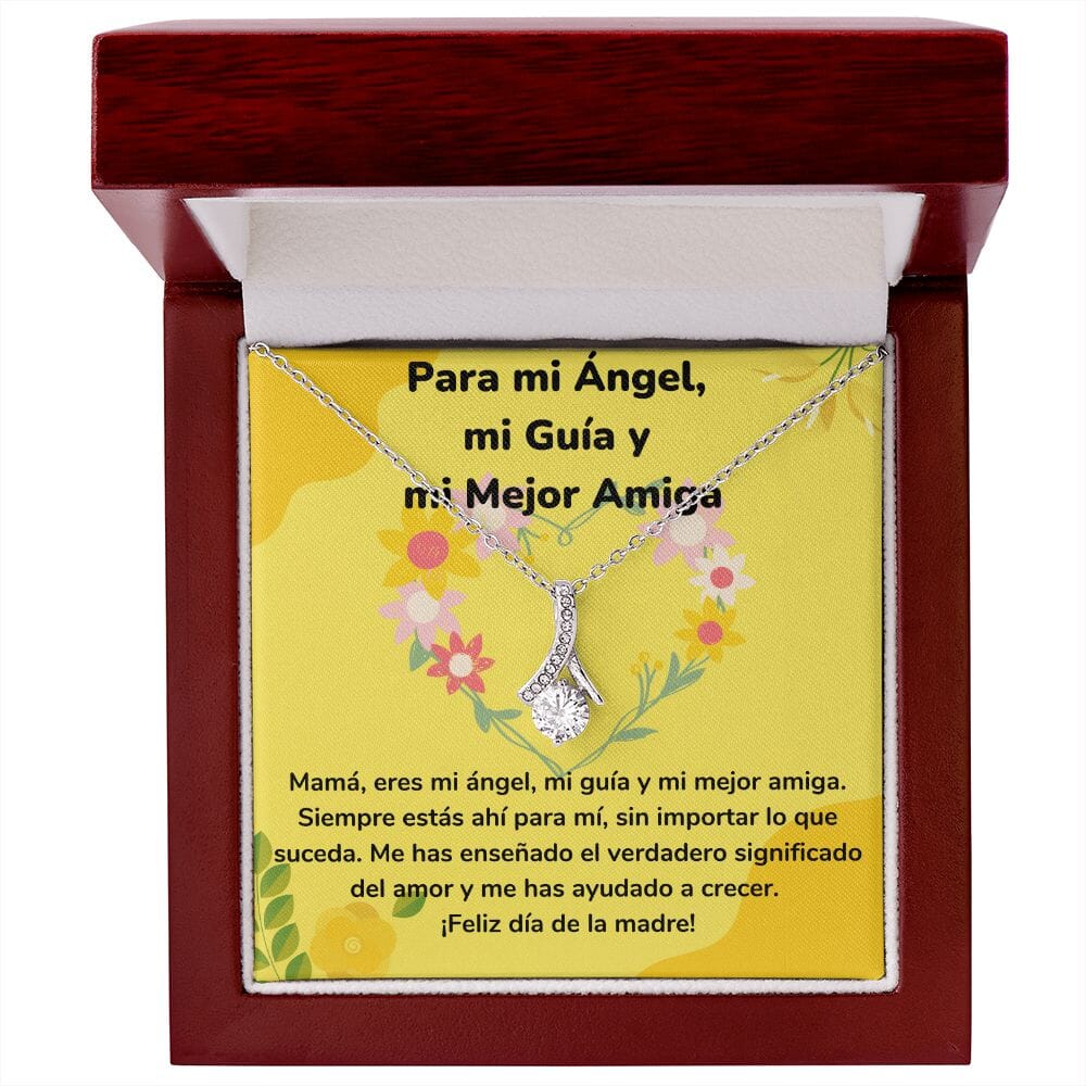 Para mi Ángel, mi Guía y mi Mejor Amiga Collar Belleza Seductora (Alluring Beauty) Para Mamá Jewelry/AlluringBeauty Acabado en oro blanco de 14 k Luxury Box 