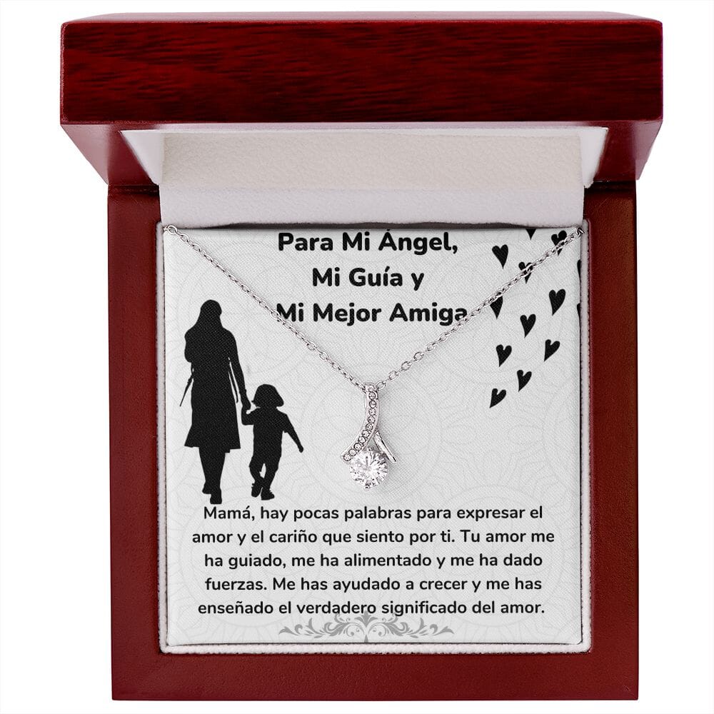 Para Mi Ángel, Mi Guía y Mi Mejor Amiga Collar Belleza Seductora (Alluring Beauty) Para Mamá Jewelry/AlluringBeauty Acabado en oro blanco de 14 k Luxury Box 