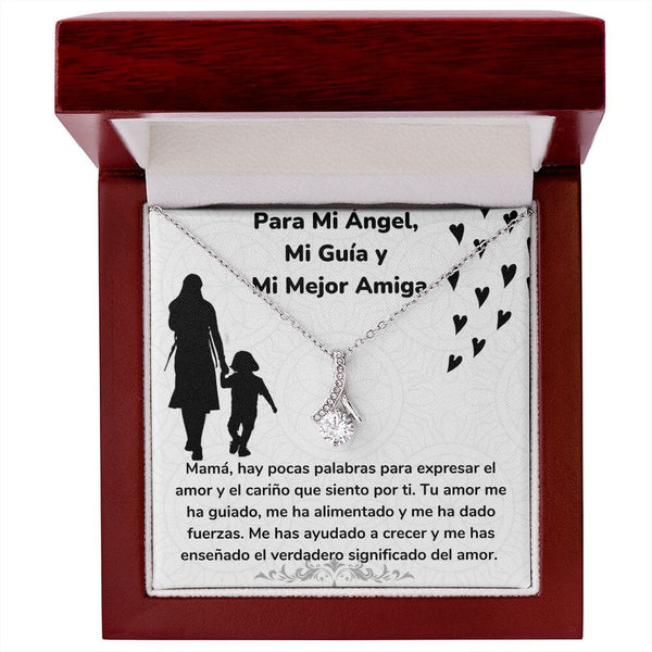 Para Mi Ángel, Mi Guía y Mi Mejor Amiga Collar Belleza Seductora (Alluring Beauty) Para Mamá Jewelry/AlluringBeauty Acabado en oro blanco de 14 k Luxury Box 