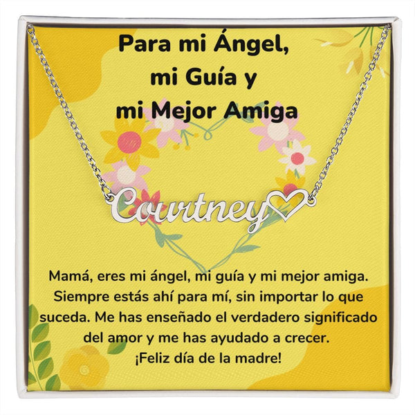 Para mi Ángel, mi Guía y mi Mejor Amiga- Collar Personalizado Con Nombre Corazón - Mamá Jewelry/NameNecklaceHeart ShineOn Fulfillment 