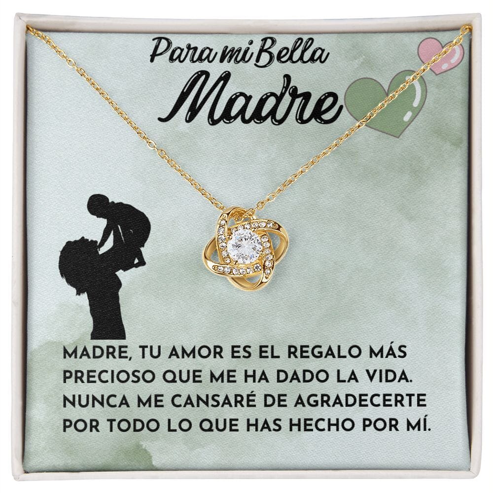 Para mi Bella Madre - Collar Para Mamá Nudo de Amor (LoveKnot) Jewelry ShineOn Fulfillment Acabado en Oro Amarillo de 18 quilates Cajita Estándar (GRATIS) 