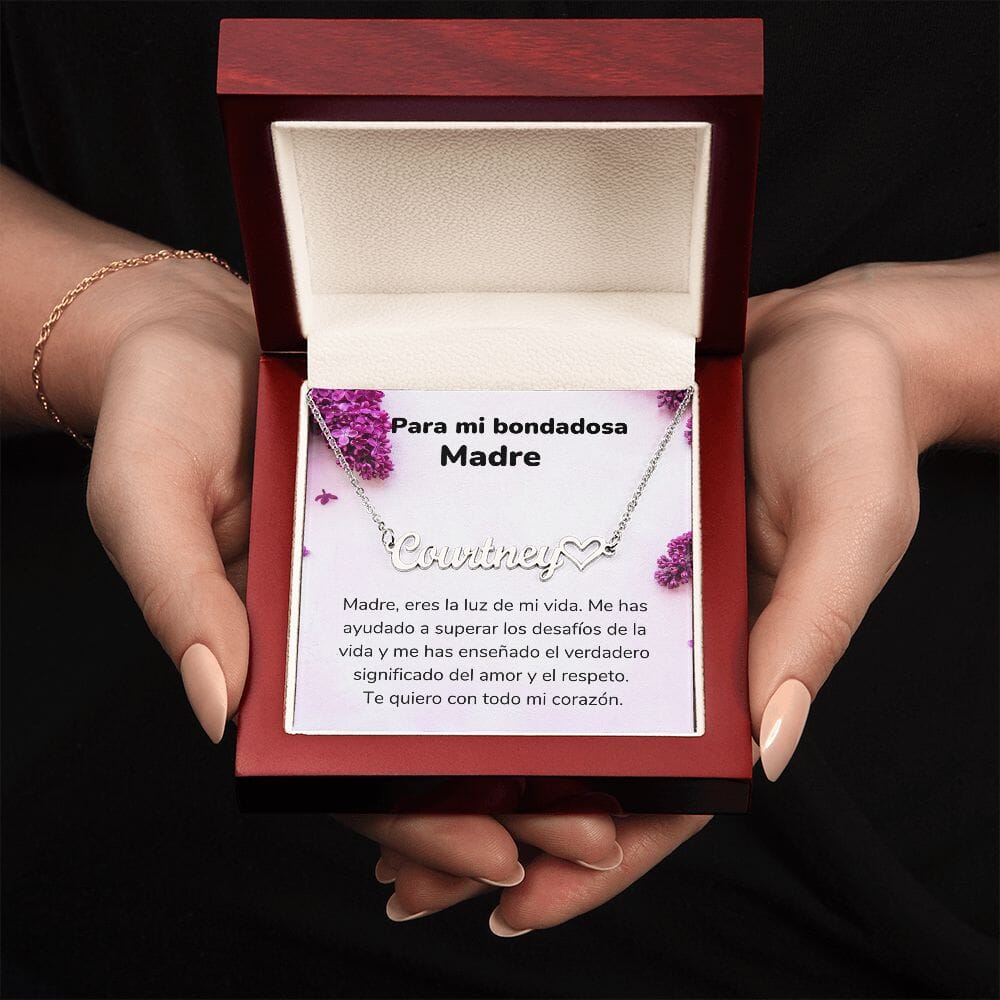 Para mi Bondadosa Madre Collar Personalizado Con Nombre Corazón - Mamá Jewelry/NameNecklaceHeart Acero inoxidable pulido Luxury Box 
