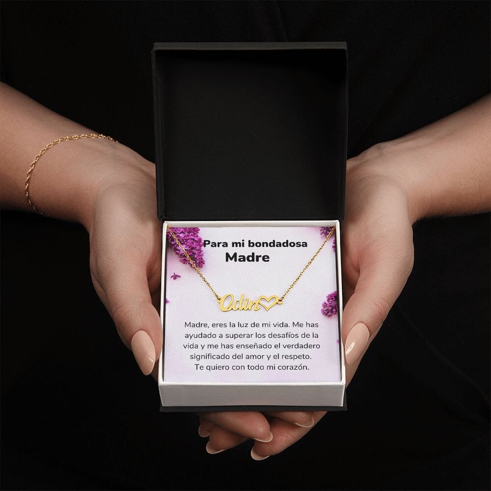 Para mi Bondadosa Madre Collar Personalizado Con Nombre Corazón - Mamá Jewelry/NameNecklaceHeart Acabado en Oro Amarillo de 18 quilates Standard Box 