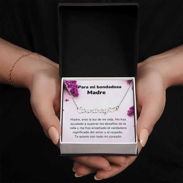 Para mi Bondadosa Madre Collar Personalizado Con Nombre Corazón - Mamá Jewelry/NameNecklaceHeart Acero inoxidable pulido Standard Box 