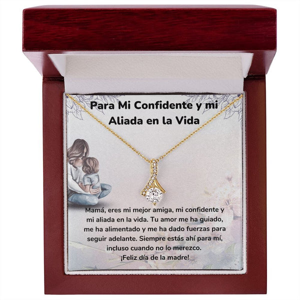 Para Mi Confidente y mi Aliada en la Vida Collar Belleza Seductora (Alluring Beauty) Para Mamá Jewelry/AlluringBeauty Acabado en Oro Amarillo de 18 quilates Luxury Box 