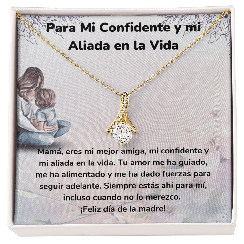 Para Mi Confidente y mi Aliada en la Vida Collar Belleza Seductora (Alluring Beauty) Para Mamá Jewelry/AlluringBeauty Acabado en Oro Amarillo de 18 quilates Standard Box 