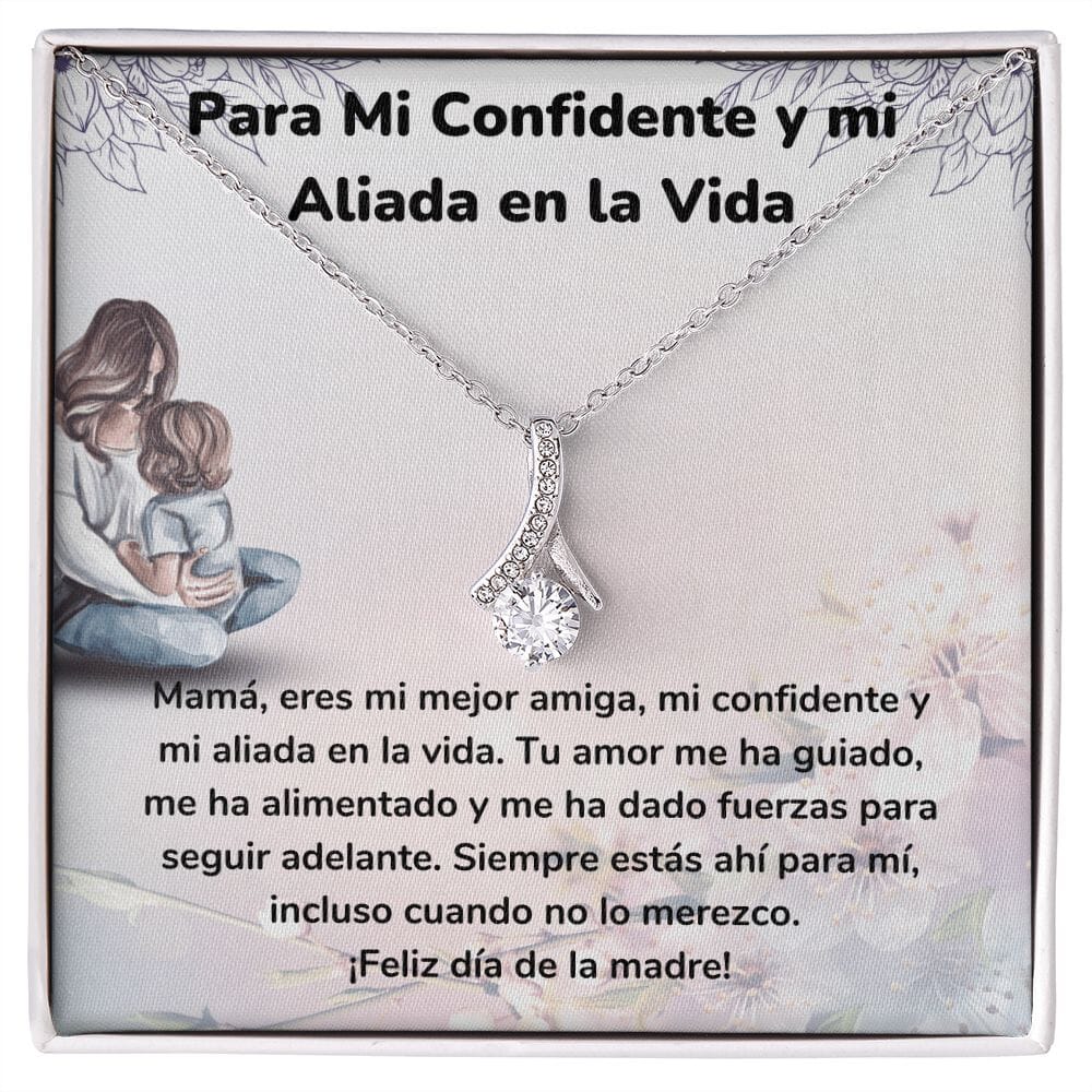 Para Mi Confidente y mi Aliada en la Vida Collar Belleza Seductora (Alluring Beauty) Para Mamá Jewelry/AlluringBeauty Acabado en oro blanco de 14 k Standard Box 