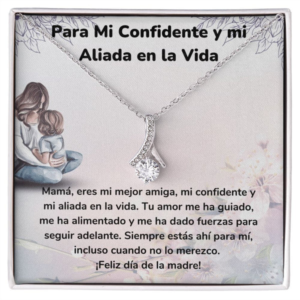 Para Mi Confidente y mi Aliada en la Vida Collar Belleza Seductora (Alluring Beauty) Para Mamá Jewelry/AlluringBeauty Acabado en oro blanco de 14 k Standard Box 