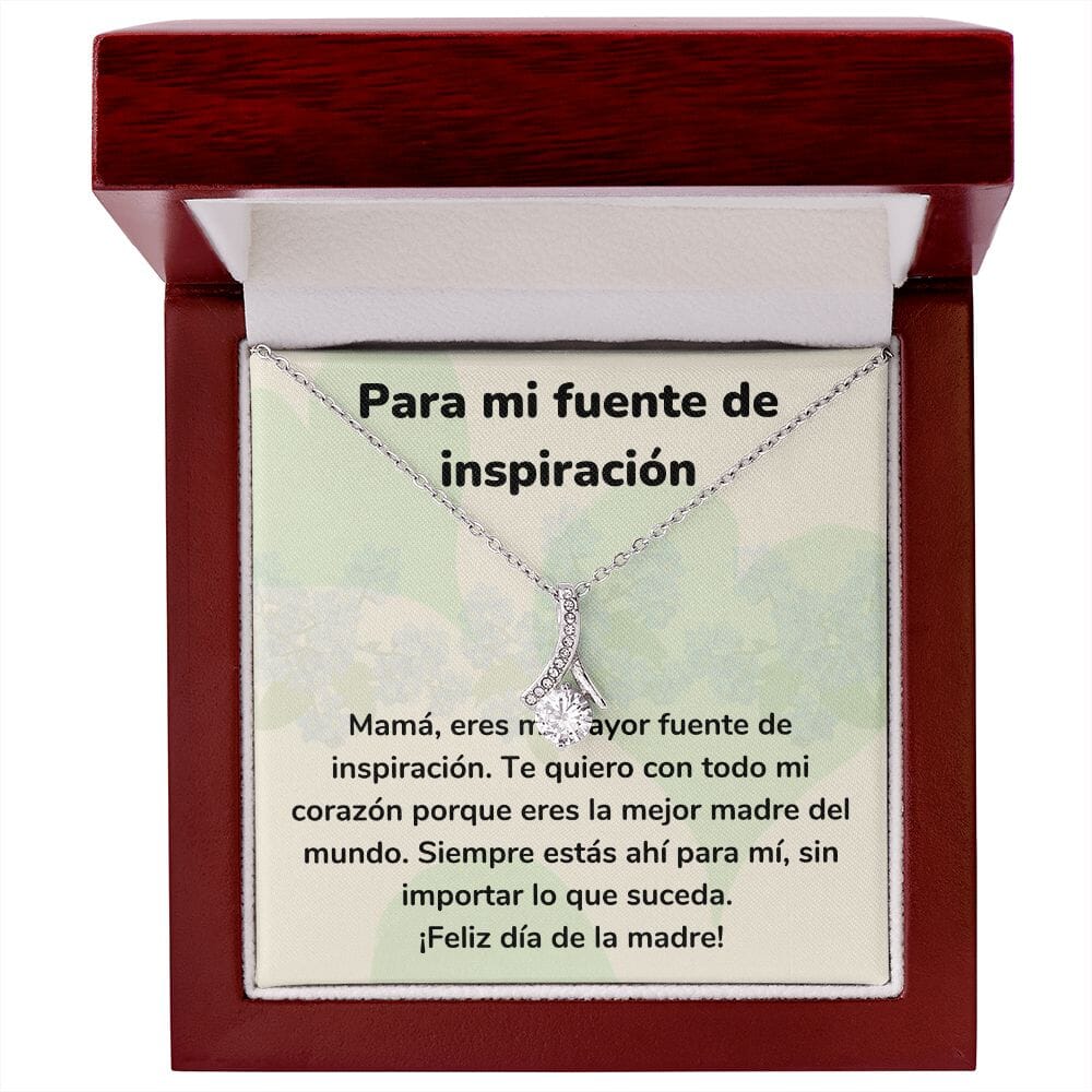 Para mi fuente de inspiración Collar Belleza Seductora (Alluring Beauty) Para Mamá Jewelry/AlluringBeauty Acabado en oro blanco de 14 k Luxury Box 