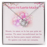 Para mi fuerte Madre - Collar Love Knot Nudo de amor - Para Mamá Jewelry ShineOn Fulfillment Acabado en oro blanco de 14 k Standard Box 