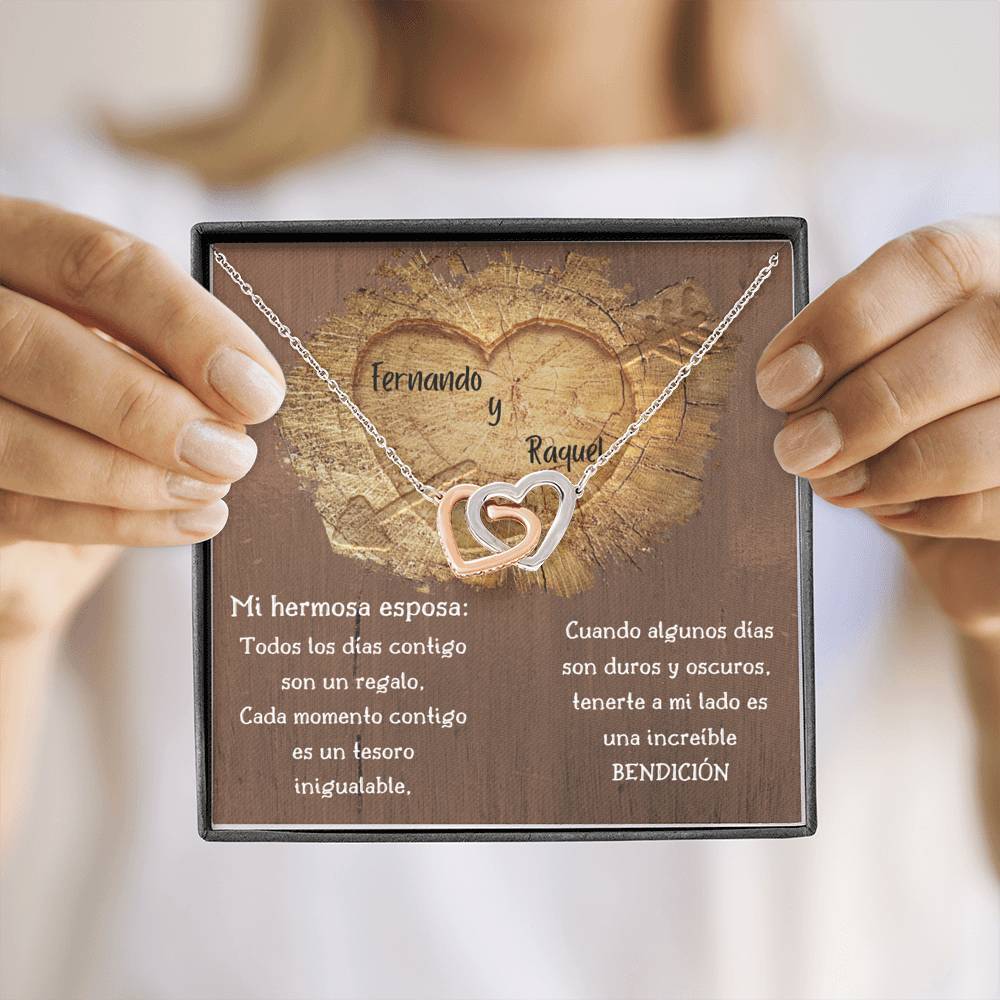Para mi hermosa esposa- Collar 2 corazones. Personaliza la tarjeta y escoge la caja para el collar. Jewelry 